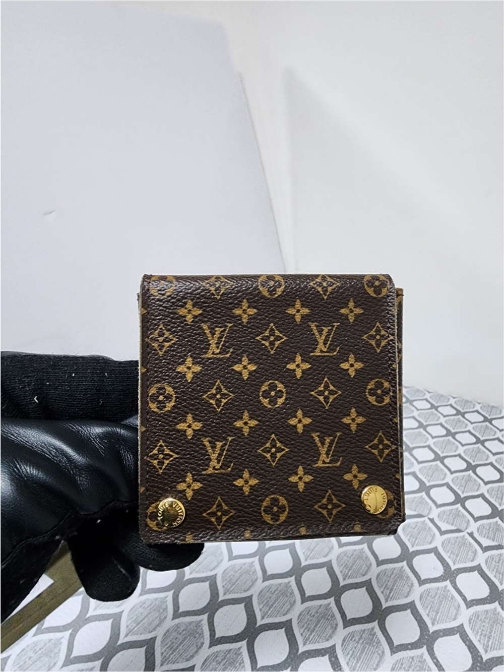 LOUIS VUITTON Monogram Folding Jewelry Case/Wallet Brown